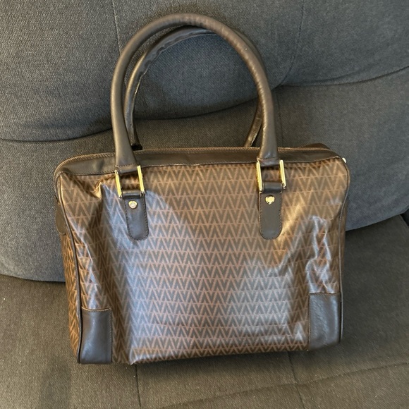 Authentic Mario Valentino Vintage Brown Boston 1970s Handbag W11.5 X 12.5H X 6.5 - Picture 7 of 12